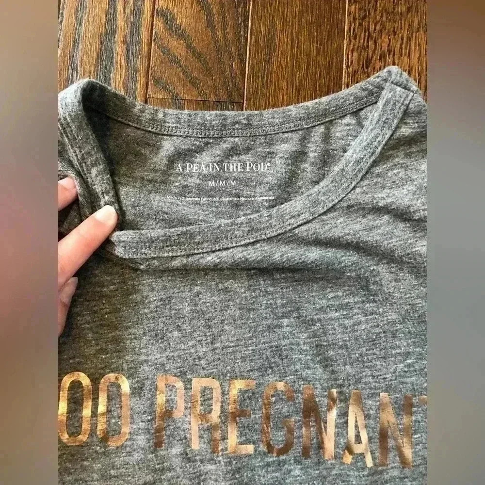 A Pea in the Pod Maternity M “Too Pregnant for my Halloween Costume” Tee - EUC - Picture 4 of 9